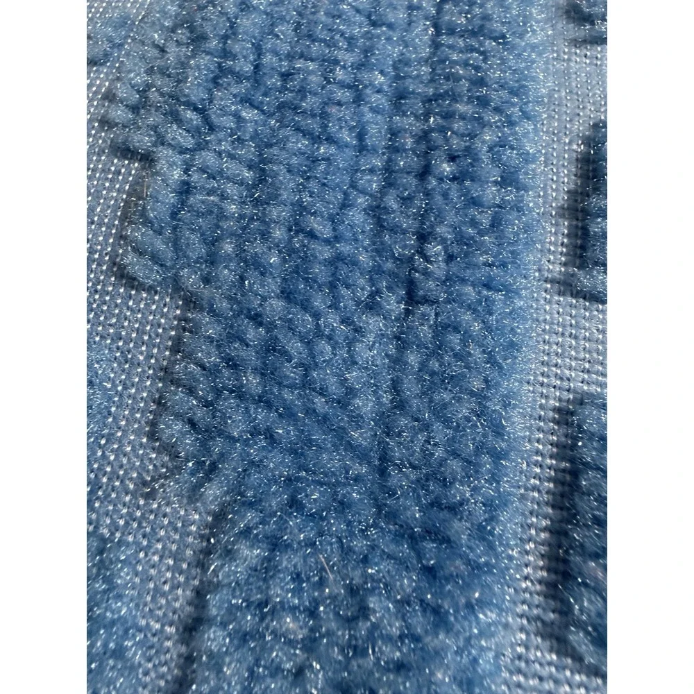 Vintage 1950's Twin Blue Floral Medallion Chenille Bedspread 72